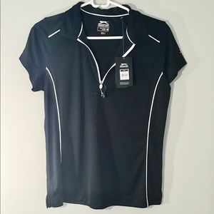 Slazenger Black Shortsleeved Golf Shirt NWT M